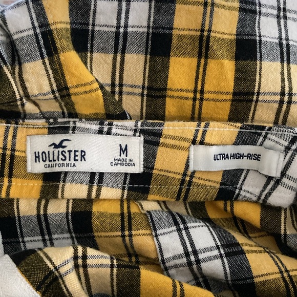 Hollister Ultra High-Rise Plaid Skirt (with pockets!) ~ Size Medium ~ Yellow - Picture 8 of 9